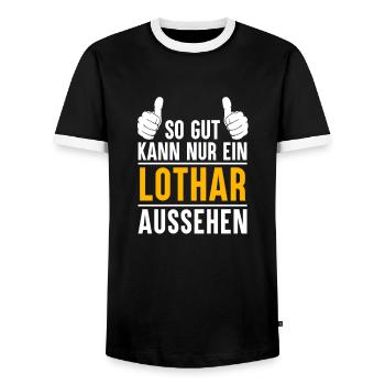 Lothar Vorname Name Geschenk - Männer Kontrast-T-Shirt - Schwarz/Weiß - Vorne - AI Model Female 172 light (172cm) & AI Model Male 178 light (178cm)