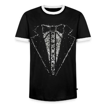 Costume Fumeur Carnaval Costume Remplacement Tailcoat Carnaval - T-shirt contrasté Homme - noir/blanc - Devant - AI Model Female 172 light (172cm) & AI Model Male 178 light (178cm)