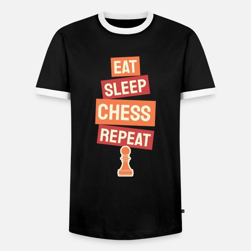 Eat Sleep Chess Repeat - Men's Ringer Shirt - black/white