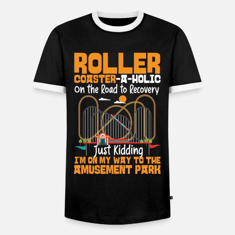 Roller Coaster Roller - Men's Ringer Shirt - black/white