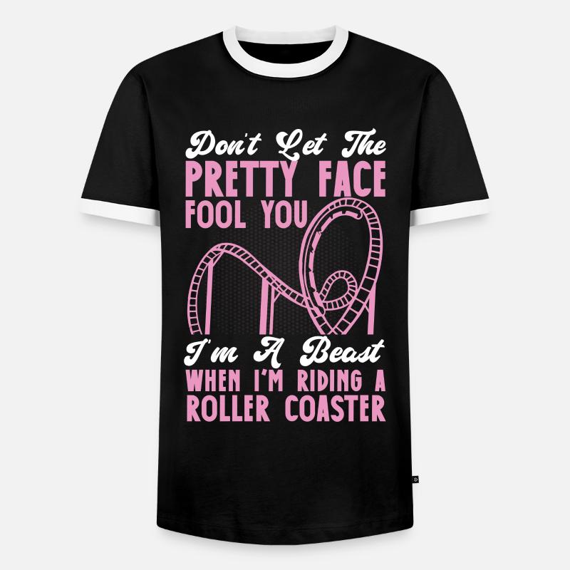 Roller Coaster Don't Let The - Männer Kontrast-T-Shirt - Schwarz/Weiß