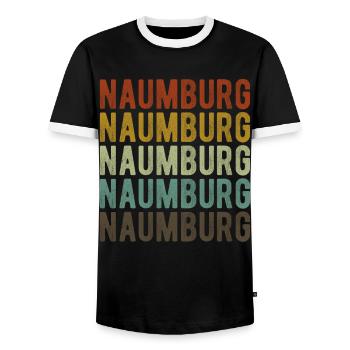 Naumburg Stadt Retro Vintage - Männer Kontrast-T-Shirt - Schwarz/Weiß - Vorne - AI Model Female 172 light (172cm) & AI Model Male 178 light (178cm)
