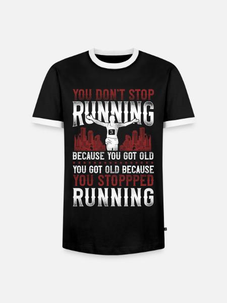 Running Runner Half Marathon - Männer Kontrast-T-Shirt - Schwarz/Weiß