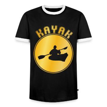 Kanu - Männer Kontrast-T-Shirt - Schwarz/Weiß - Vorne - AI Model Female 172 light (172cm) & AI Model Male 178 light (178cm)