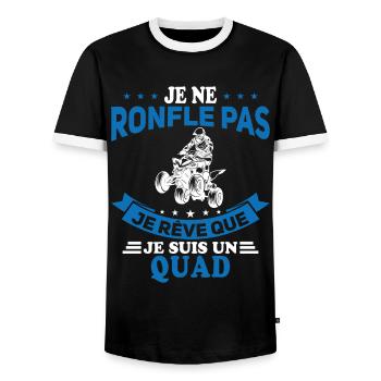 Je Ne Ronfle Pas Je Rêve Que Je Suis Un Quad - T-shirt contrasté Homme - noir/blanc - Devant - AI Model Female 172 light (172cm) & AI Model Male 178 light (178cm)