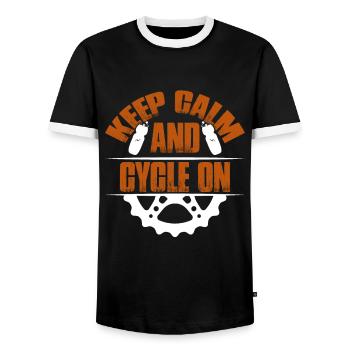 garder le vélo calme - T-shirt contrasté Homme - noir/blanc - Devant - AI Model Female 172 light (172cm) & AI Model Male 178 light (178cm)