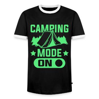 mode camping - T-shirt contrasté Homme - noir/blanc - Devant - AI Model Female 172 light (172cm) & AI Model Male 178 light (178cm)