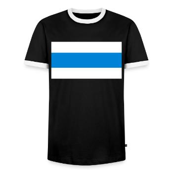 Drapeau de la Russie Nouveau - T-shirt contrasté Homme - noir/blanc - Devant - AI Model Female 172 light (172cm) & AI Model Male 178 light (178cm)