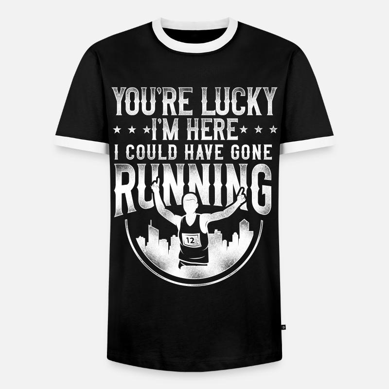 Running Runner Half Marathon - Men's Ringer Shirt - black/white