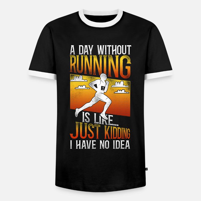 Running Runner Half Marathon - Männer Kontrast-T-Shirt - Schwarz/Weiß