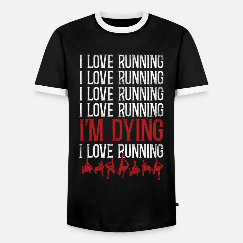Running Runner Half Marathon - Männer Kontrast-T-Shirt - Schwarz/Weiß