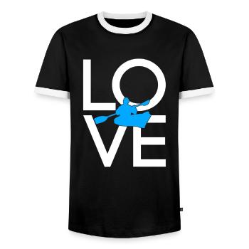 Kanu - Männer Kontrast-T-Shirt - Schwarz/Weiß - Vorne - AI Model Female 172 light (172cm) & AI Model Male 178 light (178cm)
