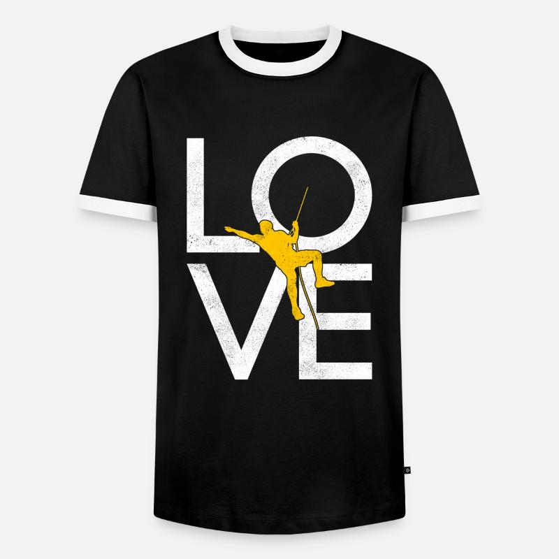 Klettern - Männer Kontrast-T-Shirt - Schwarz/Weiß