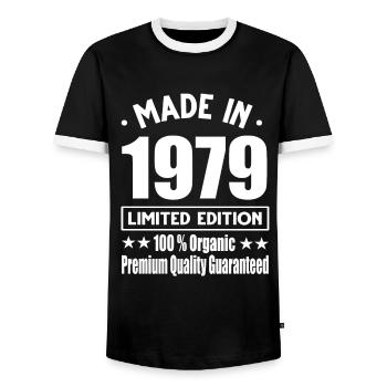 Made in 1979 Vintage Retro Limited Edition - Männer Kontrast-T-Shirt - Schwarz/Weiß - Vorne - AI Model Female 172 light (172cm) & AI Model Male 178 light (178cm)