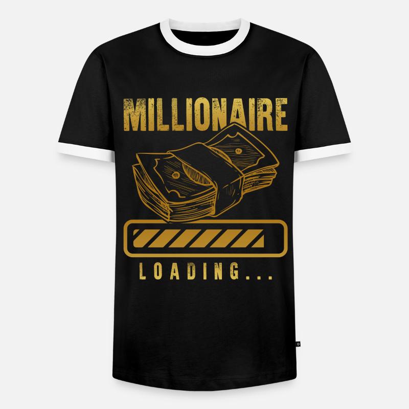 millionär loading - Männer Kontrast-T-Shirt - Schwarz/Weiß