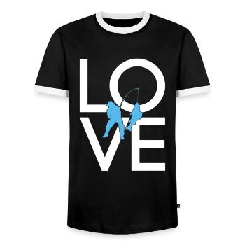 Pêche - T-shirt contrasté Homme - noir/blanc - Devant - AI Model Female 172 light (172cm) & AI Model Male 178 light (178cm)