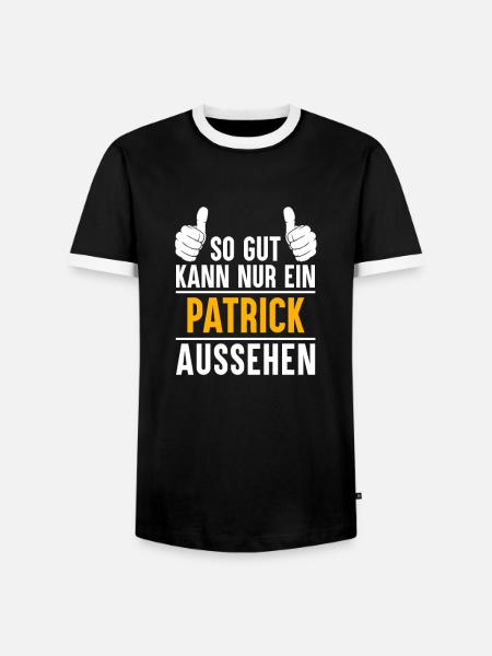 Patrick Vorname Name Geschenk - Männer Kontrast-T-Shirt - Schwarz/Weiß