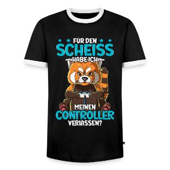 Zocken Gaming - Männer Kontrast-T-Shirt - Schwarz/Weiß - Vorne - AI Model Female 172 light (172cm) & AI Model Male 178 light (178cm)