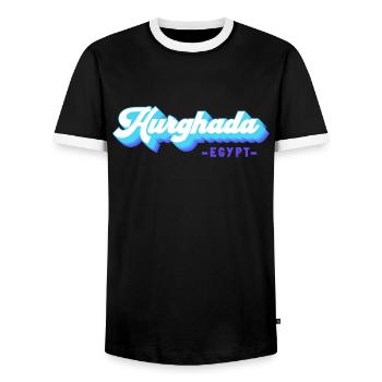 Holiday Trip Egypt Red Sea Hurghada - Men's Ringer Shirt - black/white - Front - AI Model Female 172 light (172cm) & AI Model Male 178 light (178cm)