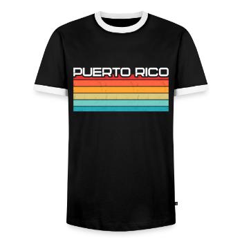 Vintage Urlaub Reise Karibik Puerto Rico - Männer Kontrast-T-Shirt - Schwarz/Weiß - Vorne - AI Model Female 172 light (172cm) & AI Model Male 178 light (178cm)