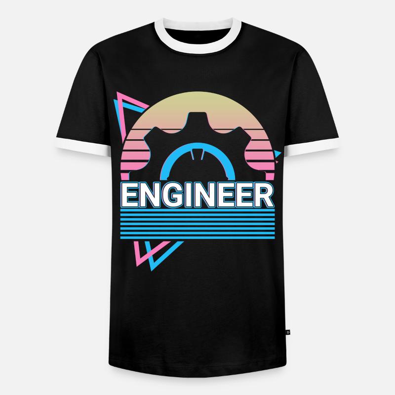 Ingenieur Engineering Retro - Männer Kontrast-T-Shirt - Schwarz/Weiß