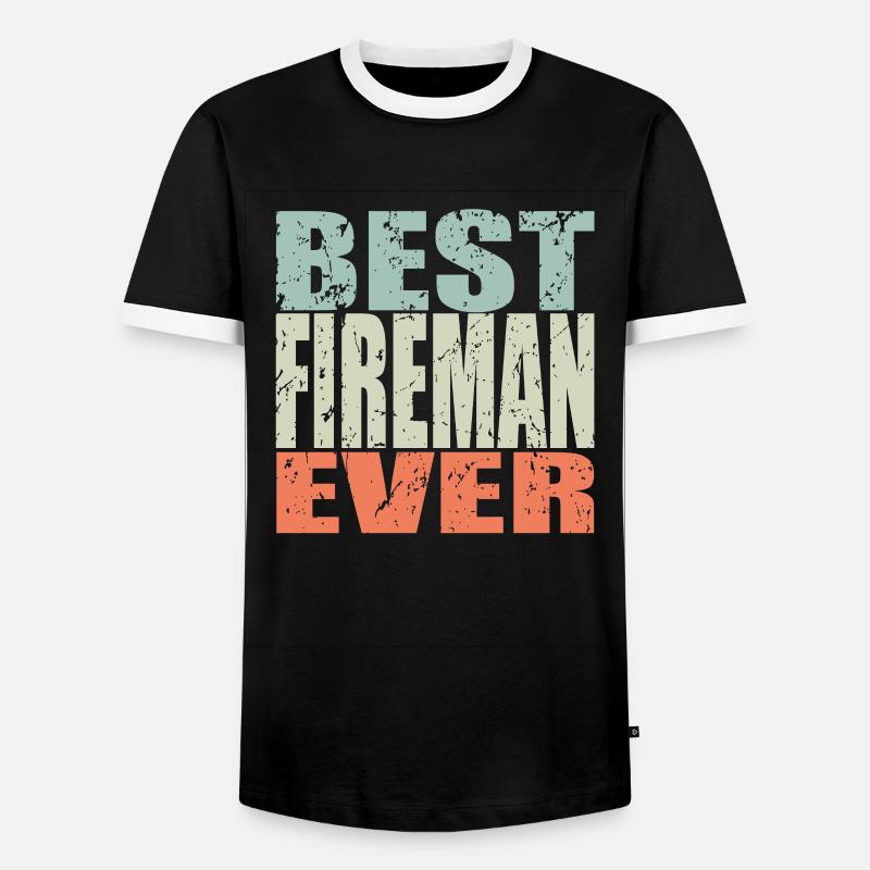 Best Firefighter ever Firefighter Gift - Men's Ringer Shirt - black/white