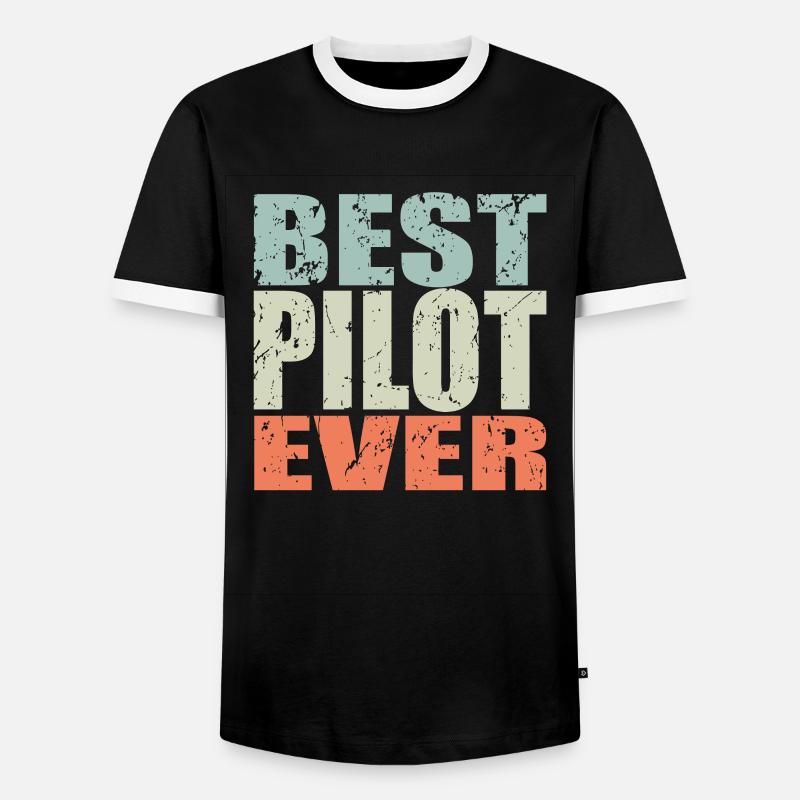 Best Pilot ever Pilot Gift - Men's Ringer Shirt - black/white