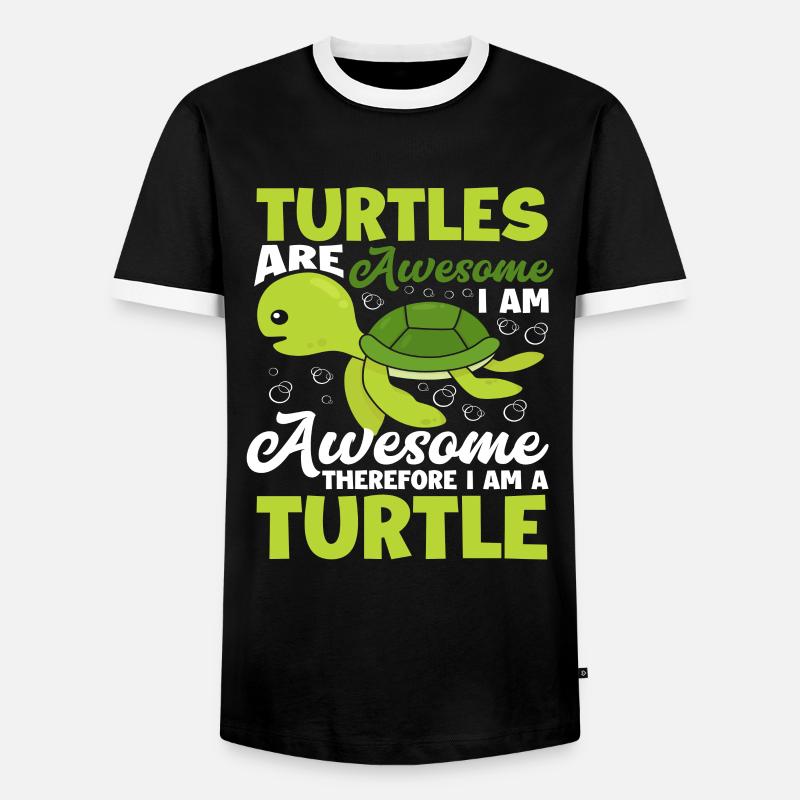 Turtle Funny Turtle Saying - Men's Ringer Shirt - black/white