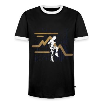Rope Jumping Rope Jumping Frau - Männer Kontrast-T-Shirt - Schwarz/Weiß - Vorne - AI Model Female 172 light (172cm) & AI Model Male 178 light (178cm)