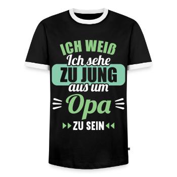 Ich weiß Ich sehe zu jung aus um Opa zu sein - Männer Kontrast-T-Shirt - Schwarz/Weiß - Vorne - AI Model Female 172 light (172cm) & AI Model Male 178 light (178cm)