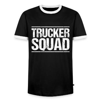 Chauffeur de camion Chauffeur de camion Chauffeur professionnel Camionneur - T-shirt contrasté Homme - noir/blanc - Devant - AI Model Female 172 light (172cm) & AI Model Male 178 light (178cm)