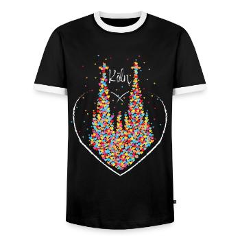 Kölner Dom Köln Cologne Kölle Colonia Karneval - Männer Kontrast-T-Shirt - Schwarz/Weiß - Vorne - AI Model Female 172 light (172cm) & AI Model Male 178 light (178cm)
