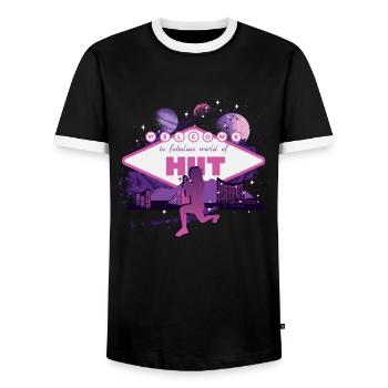 Fabulous world of HIIT - Men's Ringer Shirt - black/white - Front - AI Model Female 172 light (172cm) & AI Model Male 178 light (178cm)