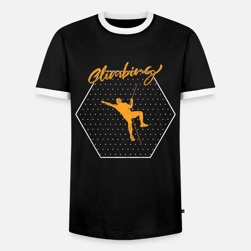 Klettern - Männer Kontrast-T-Shirt - Schwarz/Weiß