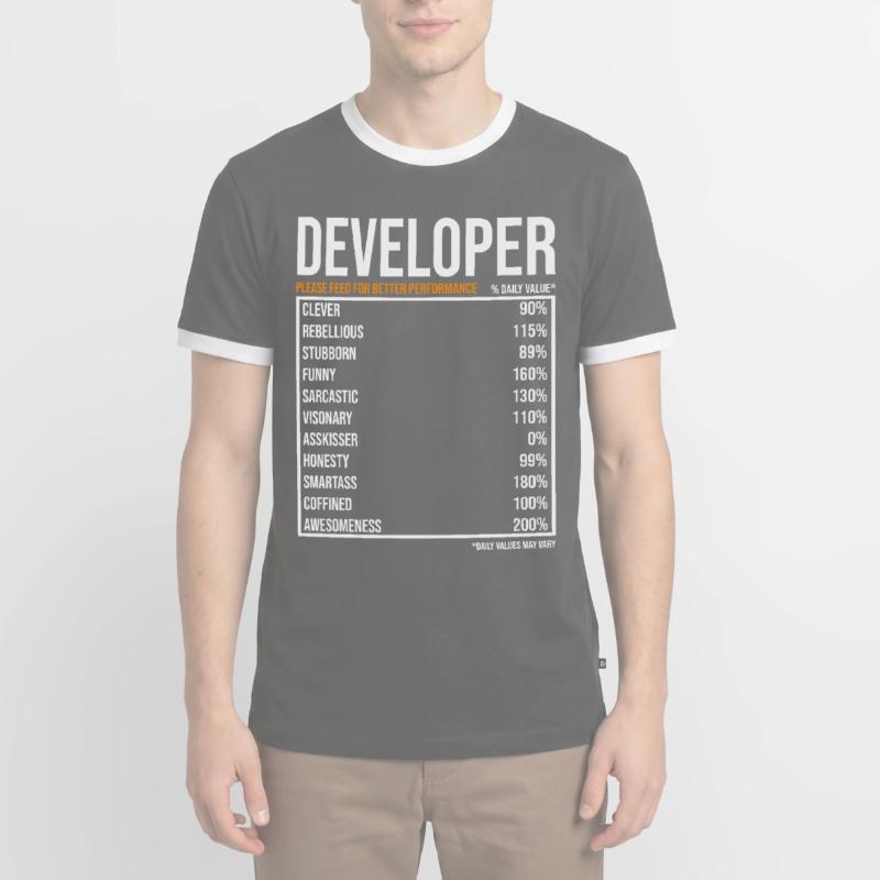 Developer Software Developer Computer Scientist Coder Men's Ringer Shirt