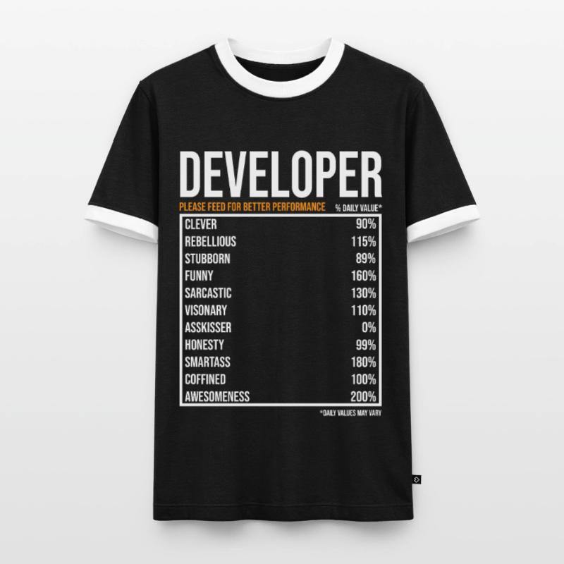 Developer Software Developer Computer Scientist Coder Men's Ringer Shirt