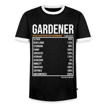 Jardiniers de valeur quotidienne Drôle de jardinier - T-shirt contrasté Homme - noir/blanc - Devant - AI Model Female 172 light (172cm) & AI Model Male 178 light (178cm)