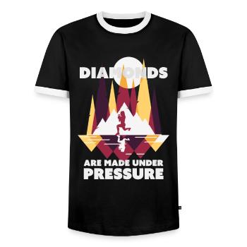 HIIT Diamonds - Men's Ringer Shirt - black/white - Front - AI Model Female 172 light (172cm) & AI Model Male 178 light (178cm)
