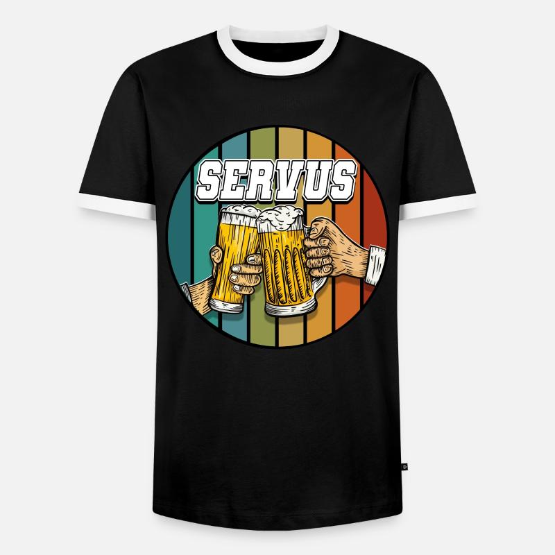 Servus - Männer Kontrast-T-Shirt - Schwarz/Weiß