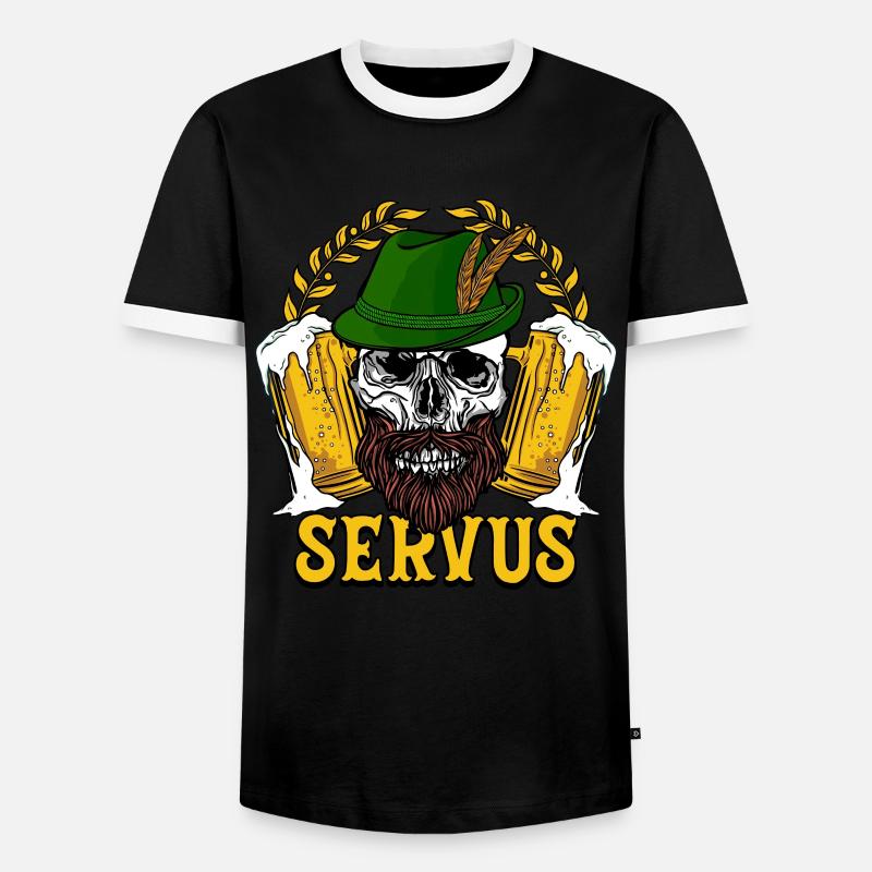 Servus - Männer Kontrast-T-Shirt - Schwarz/Weiß