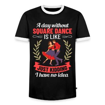 Square Dance Music Caller Folk Dance Dancer Usa - Men's Ringer Shirt - black/white - Front - AI Model Female 172 light (172cm) & AI Model Male 178 light (178cm)