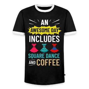 Square Dance Musik Caller Volkstanz Tänzer Usa - Männer Kontrast-T-Shirt - Schwarz/Weiß - Vorne - AI Model Female 172 light (172cm) & AI Model Male 178 light (178cm)