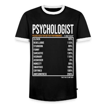 Psychologe tageswerte Lustiger Psychologe - T-shirt contrasté Homme - noir/blanc - Devant - AI Model Female 172 light (172cm) & AI Model Male 178 light (178cm)