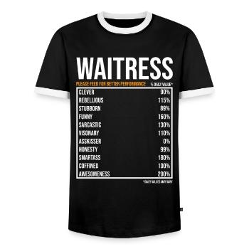Kellnerin Servicekraft Spruch Geschenk - Männer Kontrast-T-Shirt - Schwarz/Weiß - Vorne - AI Model Female 172 light (172cm) & AI Model Male 178 light (178cm)