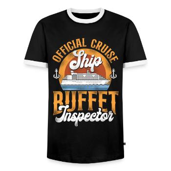 Cruise Ship Vacation Vintage - Men's Ringer Shirt - black/white - Front - AI Model Female 172 light (172cm) & AI Model Male 178 light (178cm)