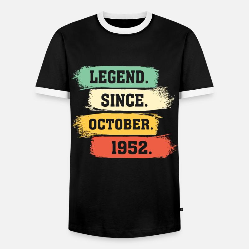 Legend since October 1952 - Männer Kontrast-T-Shirt - Schwarz/Weiß