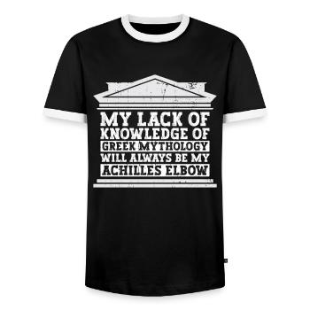 Mythologie grecque Dieu grec ancien - T-shirt contrasté Homme - noir/blanc - Devant - AI Model Female 172 light (172cm) & AI Model Male 178 light (178cm)