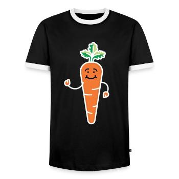 Carrot Man Carrot Carrots Vegetables - Men's Ringer Shirt - black/white - Front - AI Model Female 172 light (172cm) & AI Model Male 178 light (178cm)