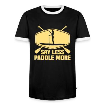 Sup Stand Up Paddle Design Sup Board Paddeln - Männer Kontrast-T-Shirt - Schwarz/Weiß - Vorne - AI Model Female 172 light (172cm) & AI Model Male 178 light (178cm)