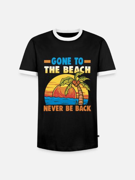 Strandurlaub am Meer Design Strandmotiv - Männer Kontrast-T-Shirt - Schwarz/Weiß